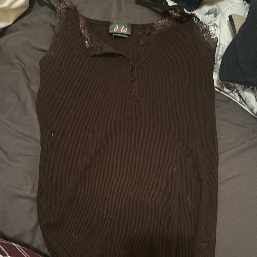 Brown Sleeveless Top